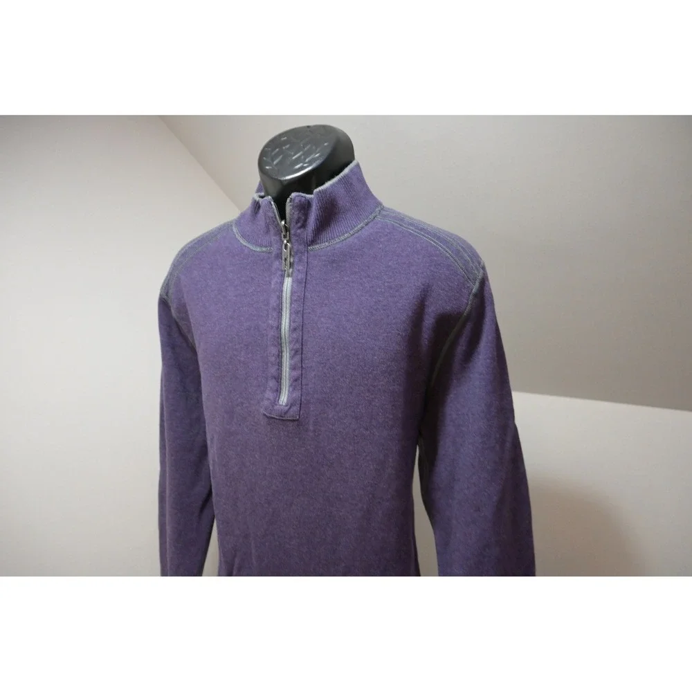 Tommy Bahama Quarter Zip Pullover Sweater Reversible Mens XL Purple Excellent
